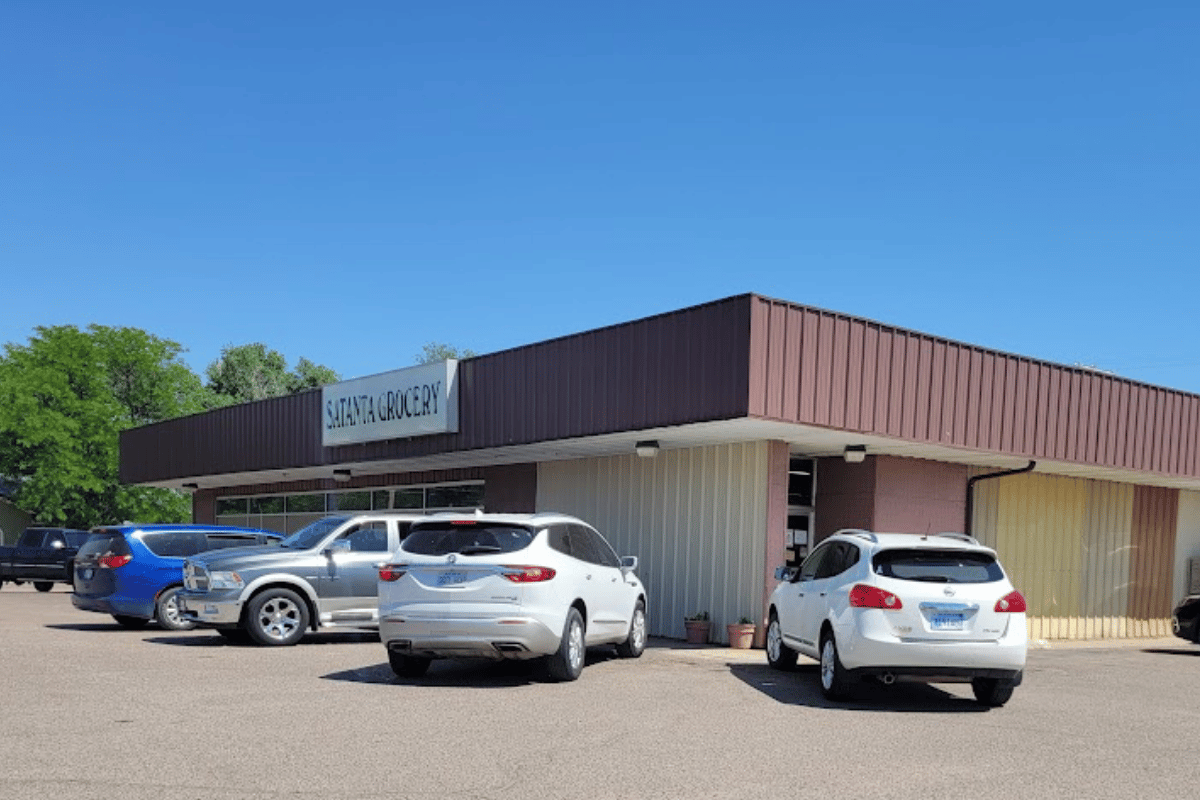 Storefront of Satanta Grocery