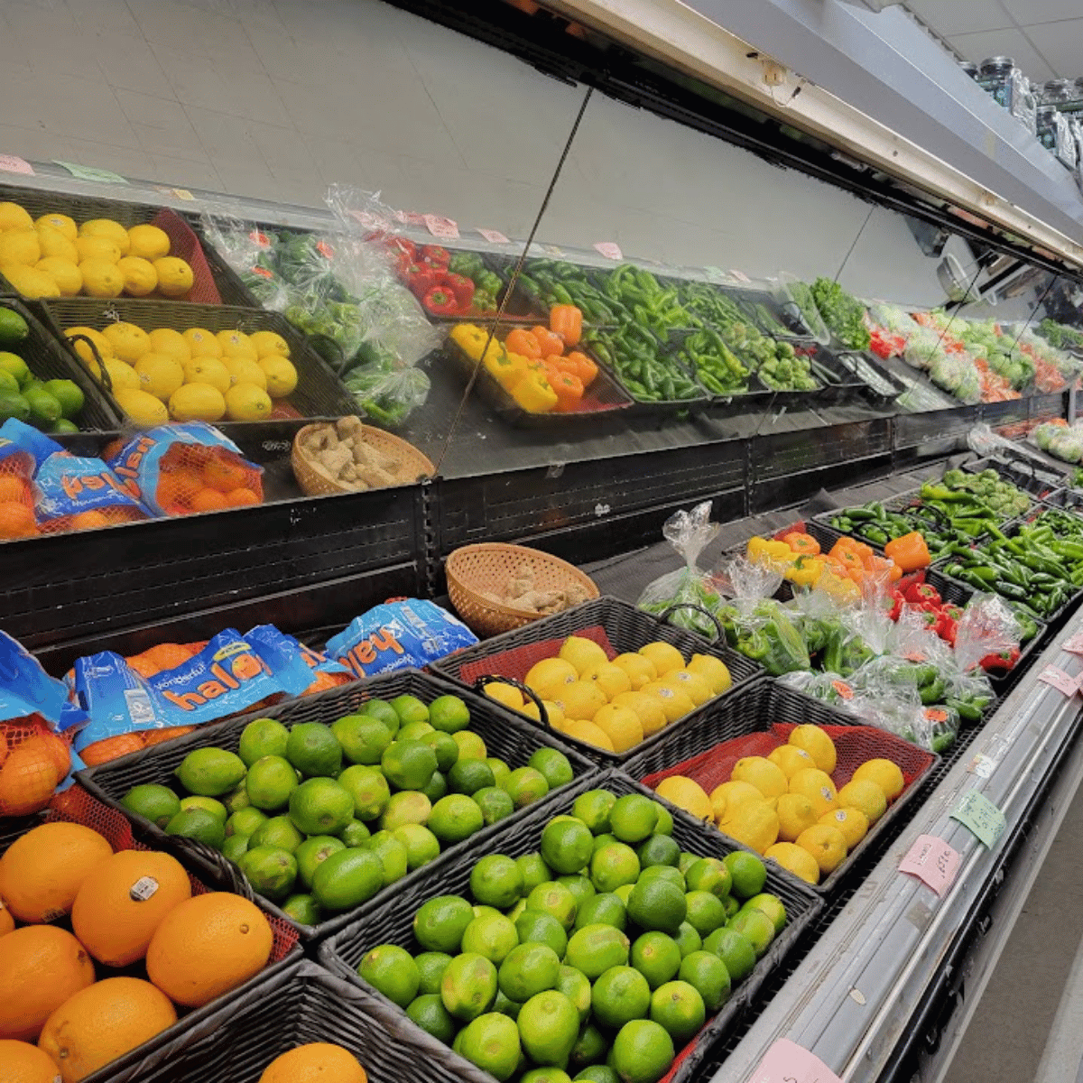 Produce aisle at Satanta Grocery